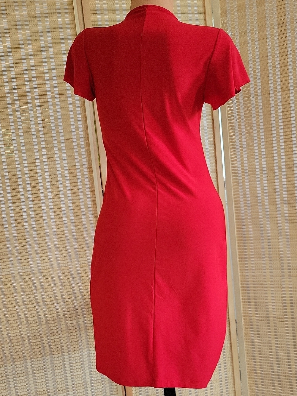 Red Ruffle Party Dress - Picture 2 of 3
